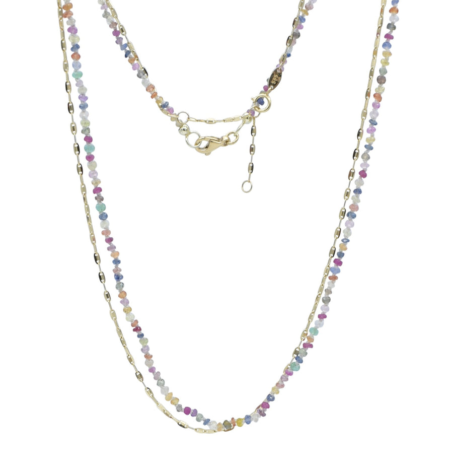 Multicolor saphhire chain - gekleurd saffier collier