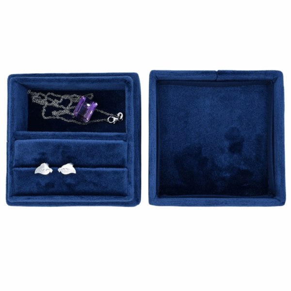 Sieradendoos velvet blauw klein