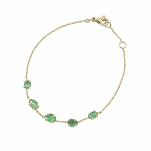 Gouden armband met smaragd blaadjes