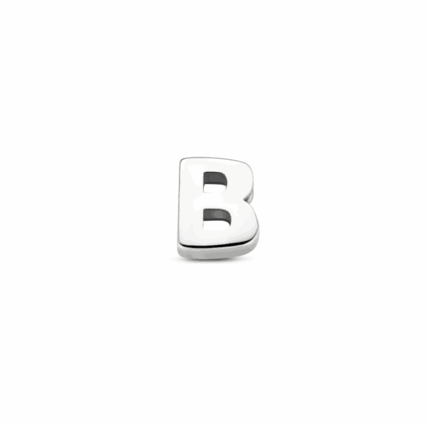 hanger letter "B" zilver gerhodineerd