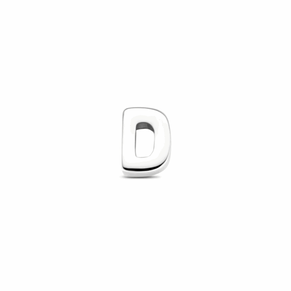 hanger letter "D" zilver gerhodineerd