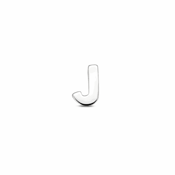 Hanger letter "J" zilver gerhodineerd
