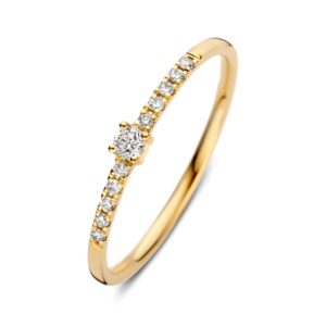 Ring geelgoud briljant 0.12ct
