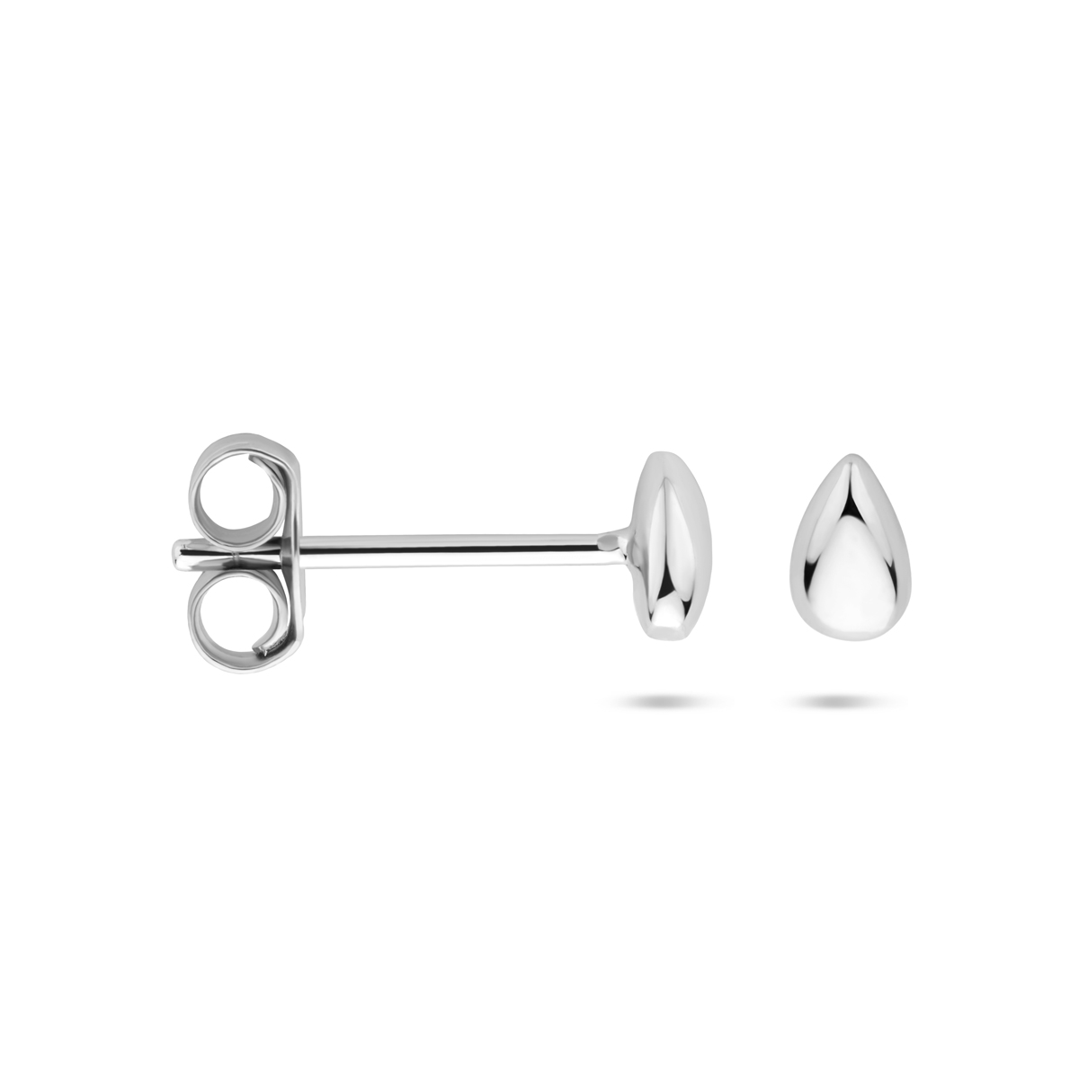 oorknoppen druppel 4,5 mm zilver gerhodineerd - Afbeelding 2