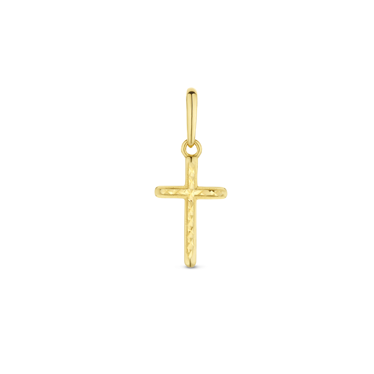 hanger kruis gediamanteerd 14K geelgoud - Afbeelding 2