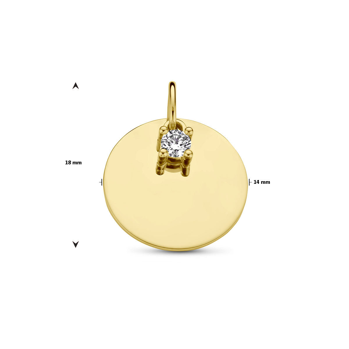 graveerhanger cirkel en diamant h si 14K geelgoud - Afbeelding 3
