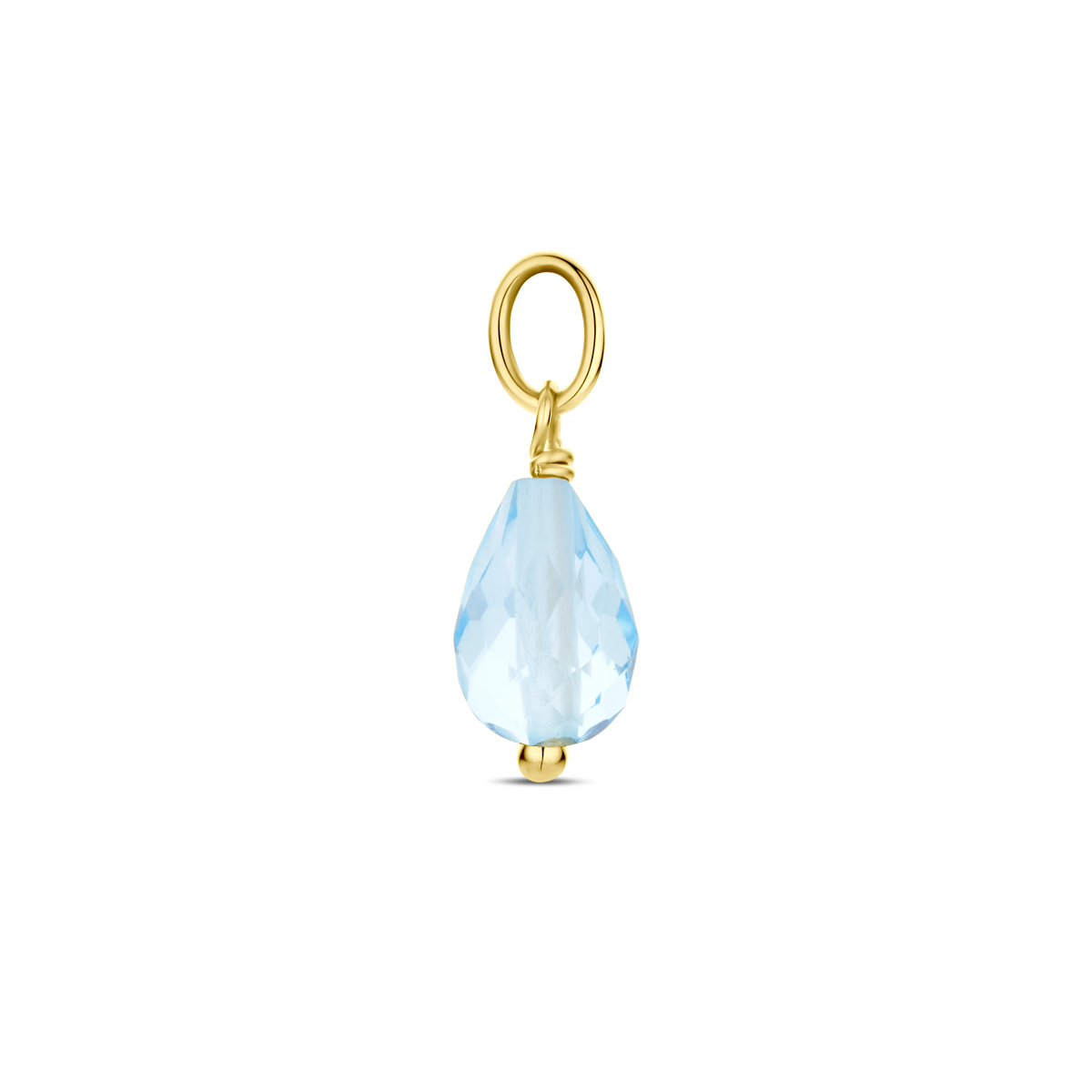 hanger blauw topaas 14K geelgoud - Afbeelding 4