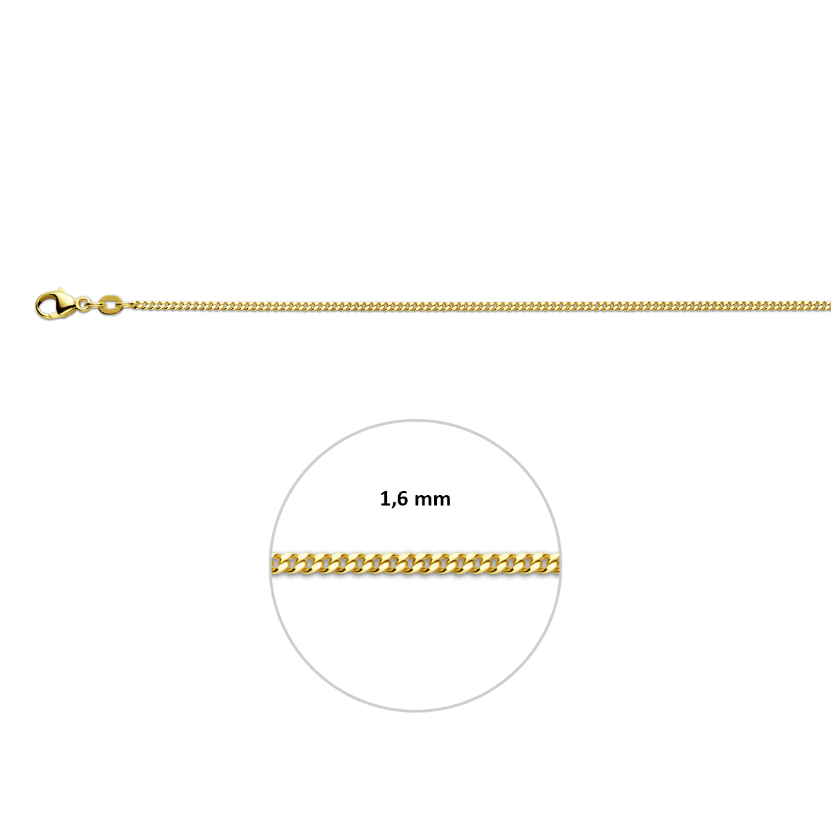 Geelgouden gourmette collier - Afbeelding 3