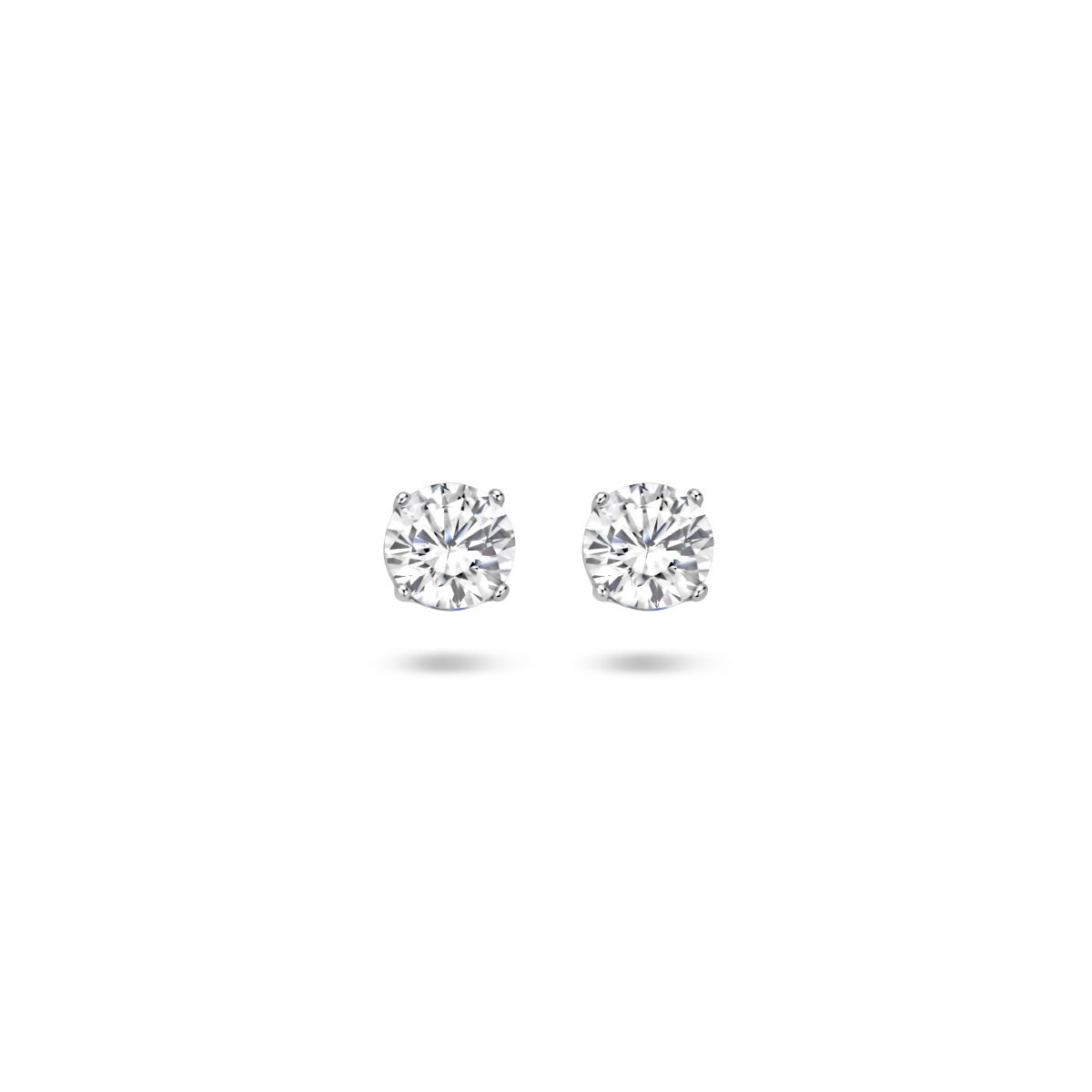 oorknoppen zirkonia zilver gerhodineerd