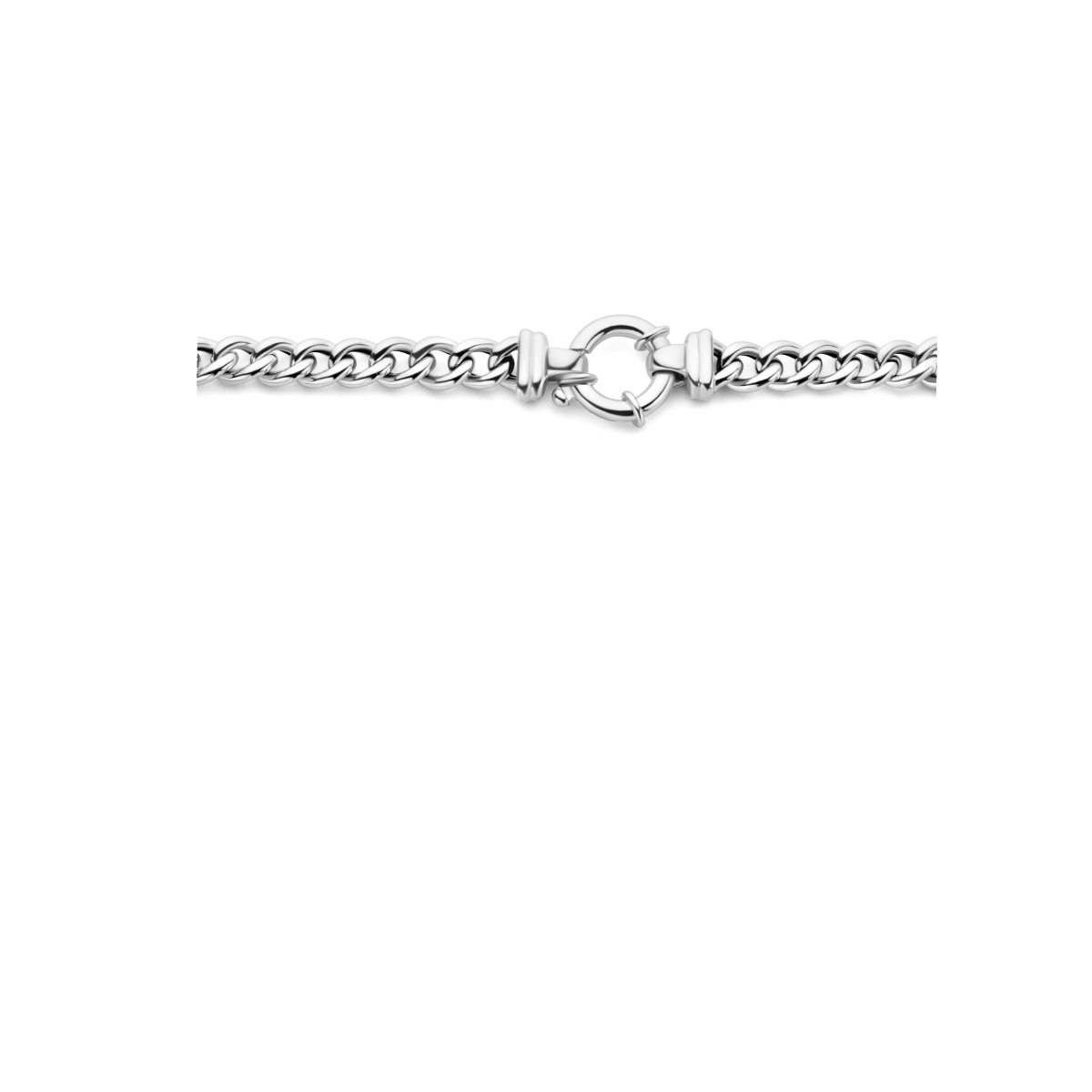collier gourmette 7,0 mm 45 cm met groot veerslot zilver gerhodineerd - Afbeelding 3