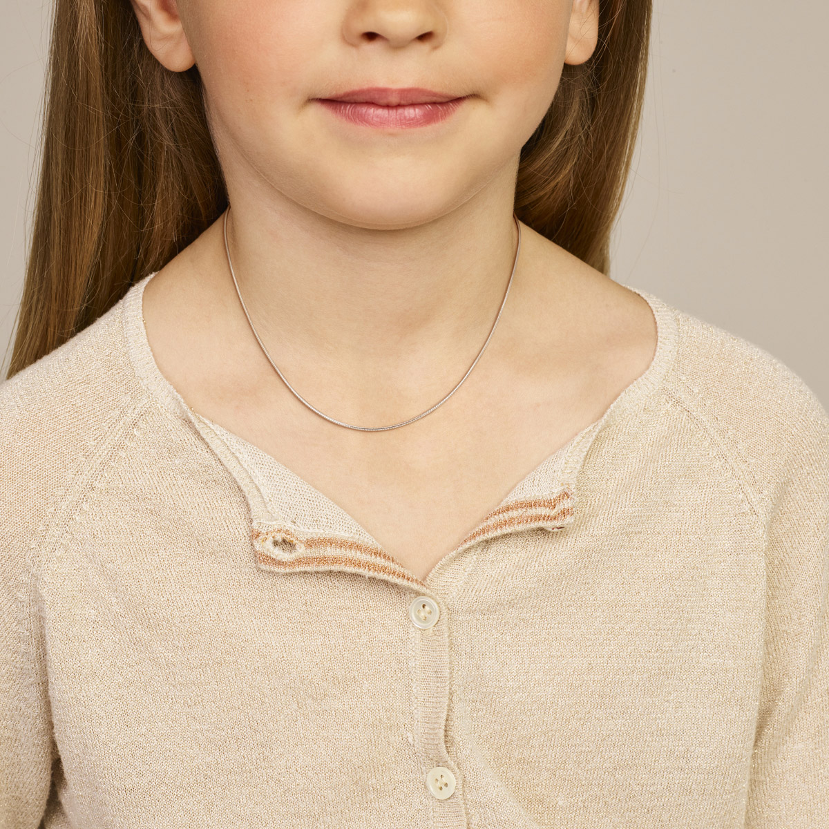 collier slang rond 1,2 mm zilver wit - Afbeelding 2