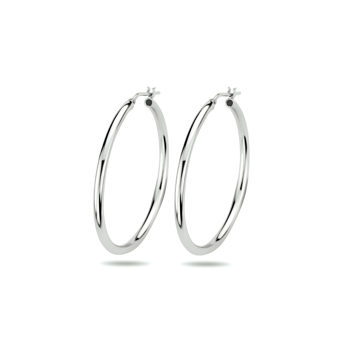 oorringen 2,5 mm ronde buis zilver gerhodineerd