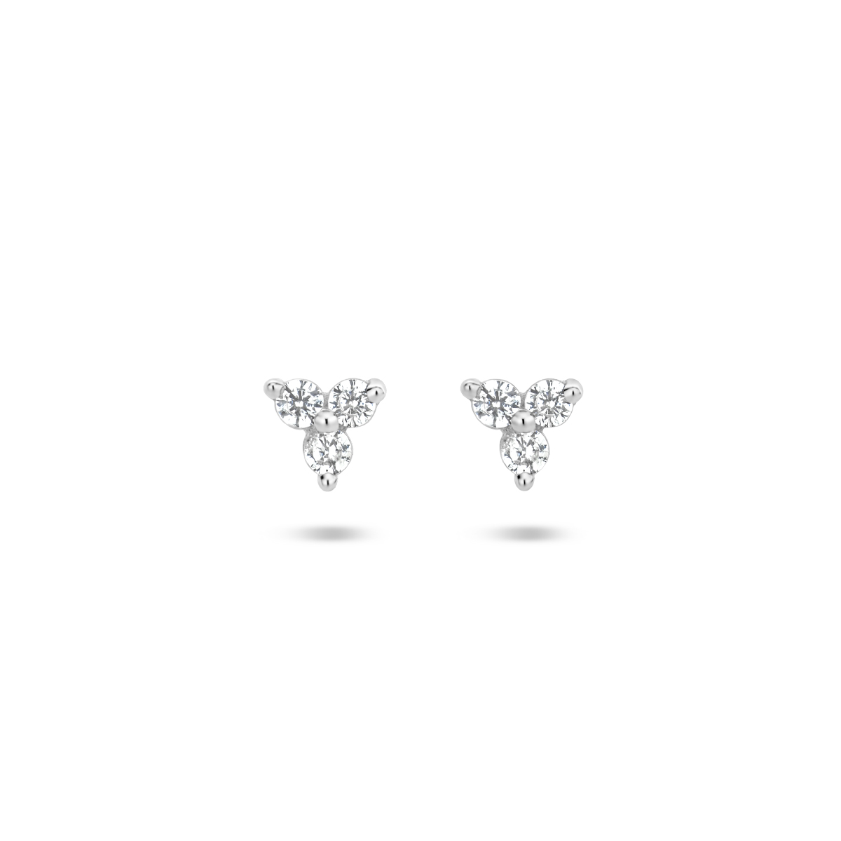 oorknoppen zirkonia zilver gerhodineerd