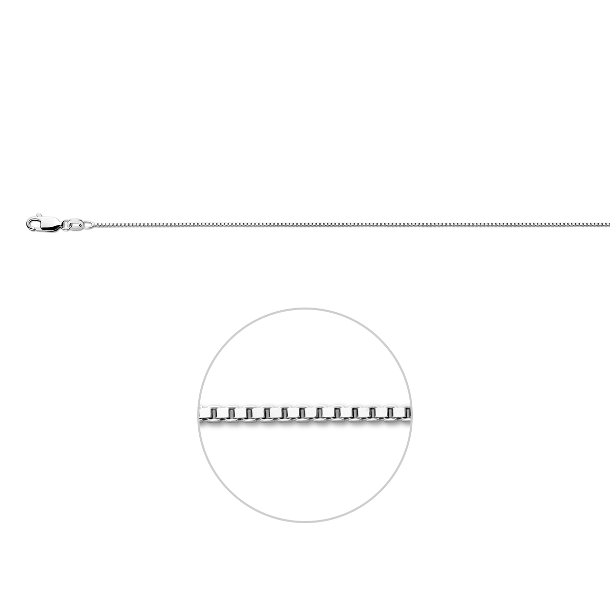 collier venetiaans 0,9 mm zilver gerhodineerd