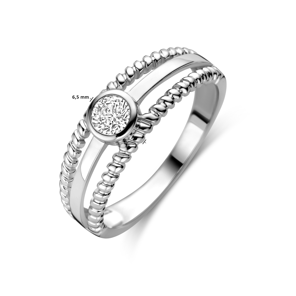 ring zirkonia zilver gerhodineerd - Afbeelding 4