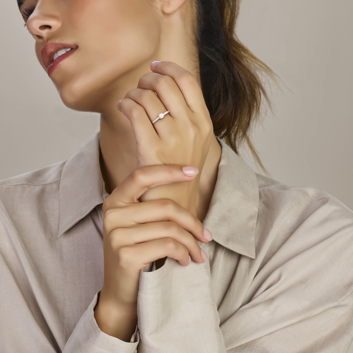 ring zirkonia zilver gerhodineerd - Afbeelding 2