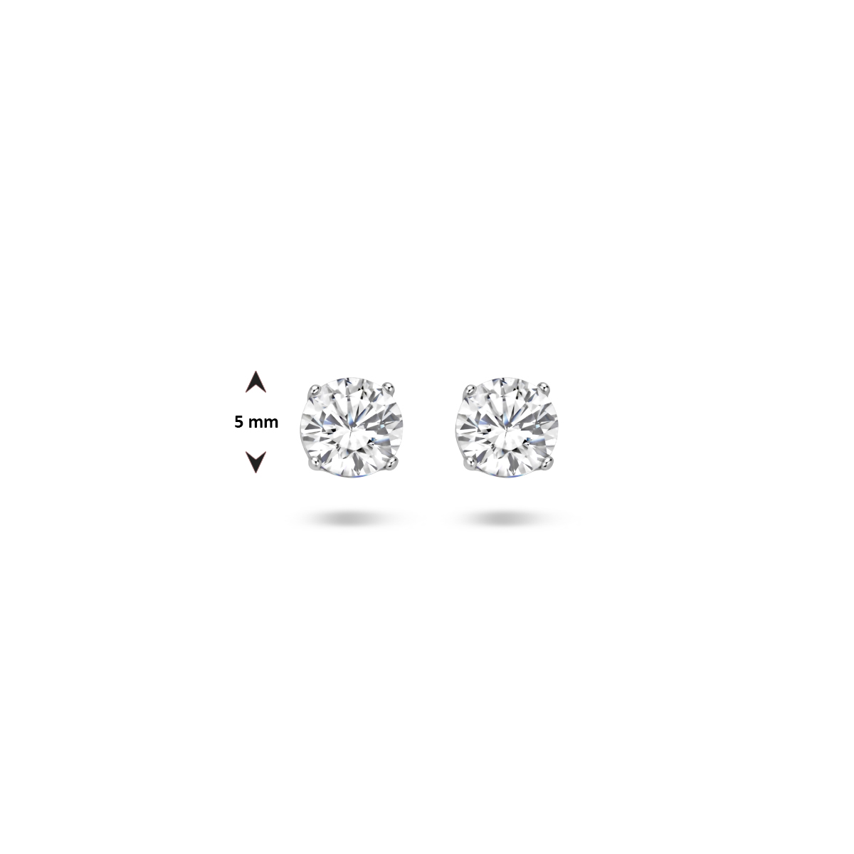 oorknoppen zirkonia zilver gerhodineerd - Afbeelding 4