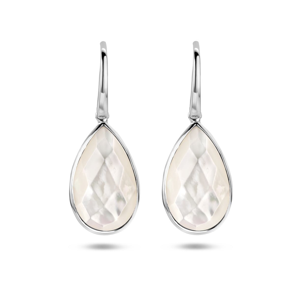 oorhangers parelmoer franse haak zilver gerhodineerd