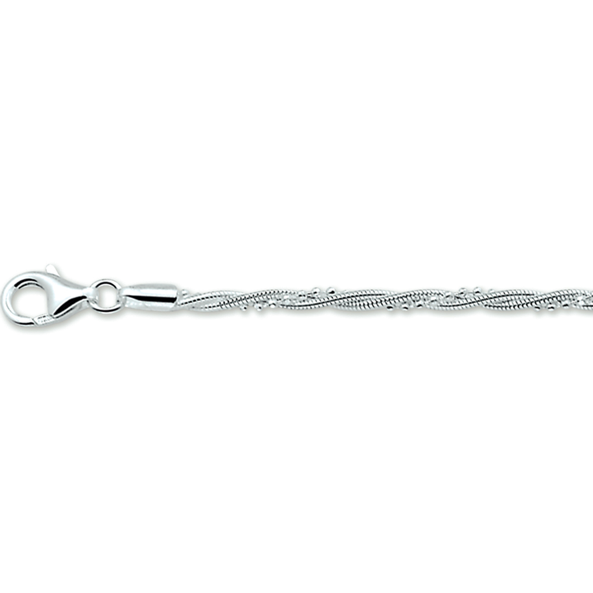 armband gevlochten 2,7 mm 19 cm zilver gerhodineerd