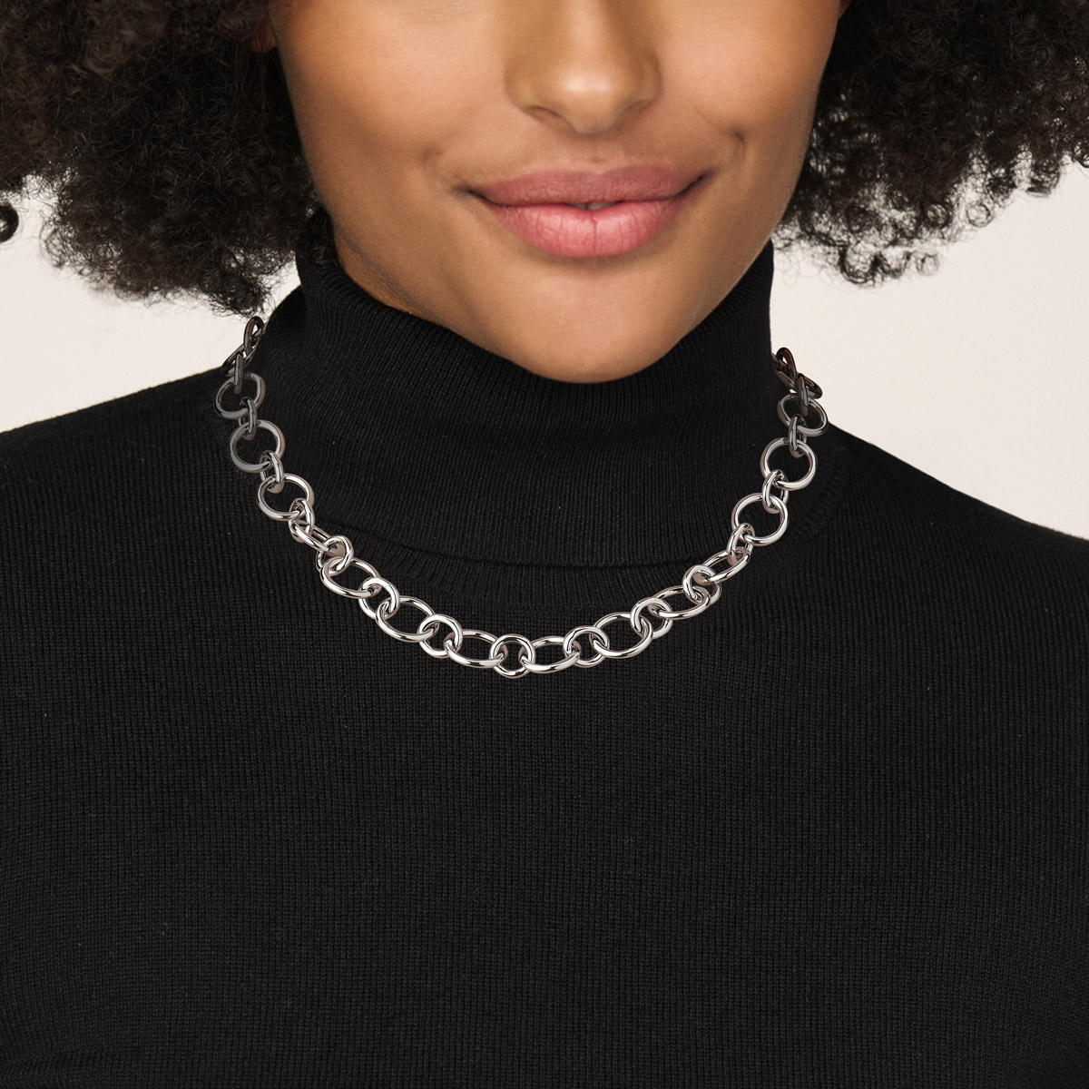 collier 17 mm 46 cm zilver gerhodineerd - Afbeelding 2