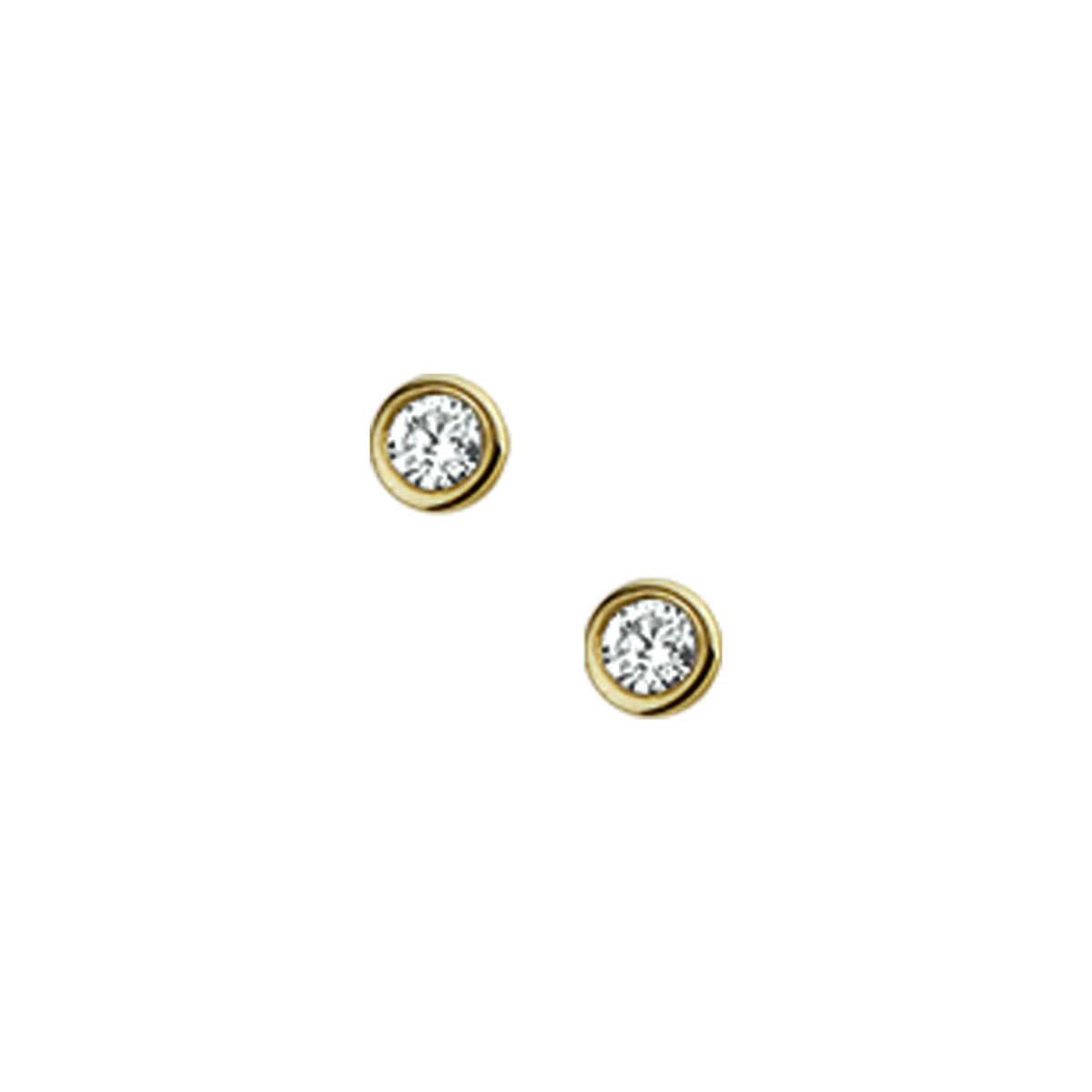 oorknoppen diamant h p1 14K geelgoud