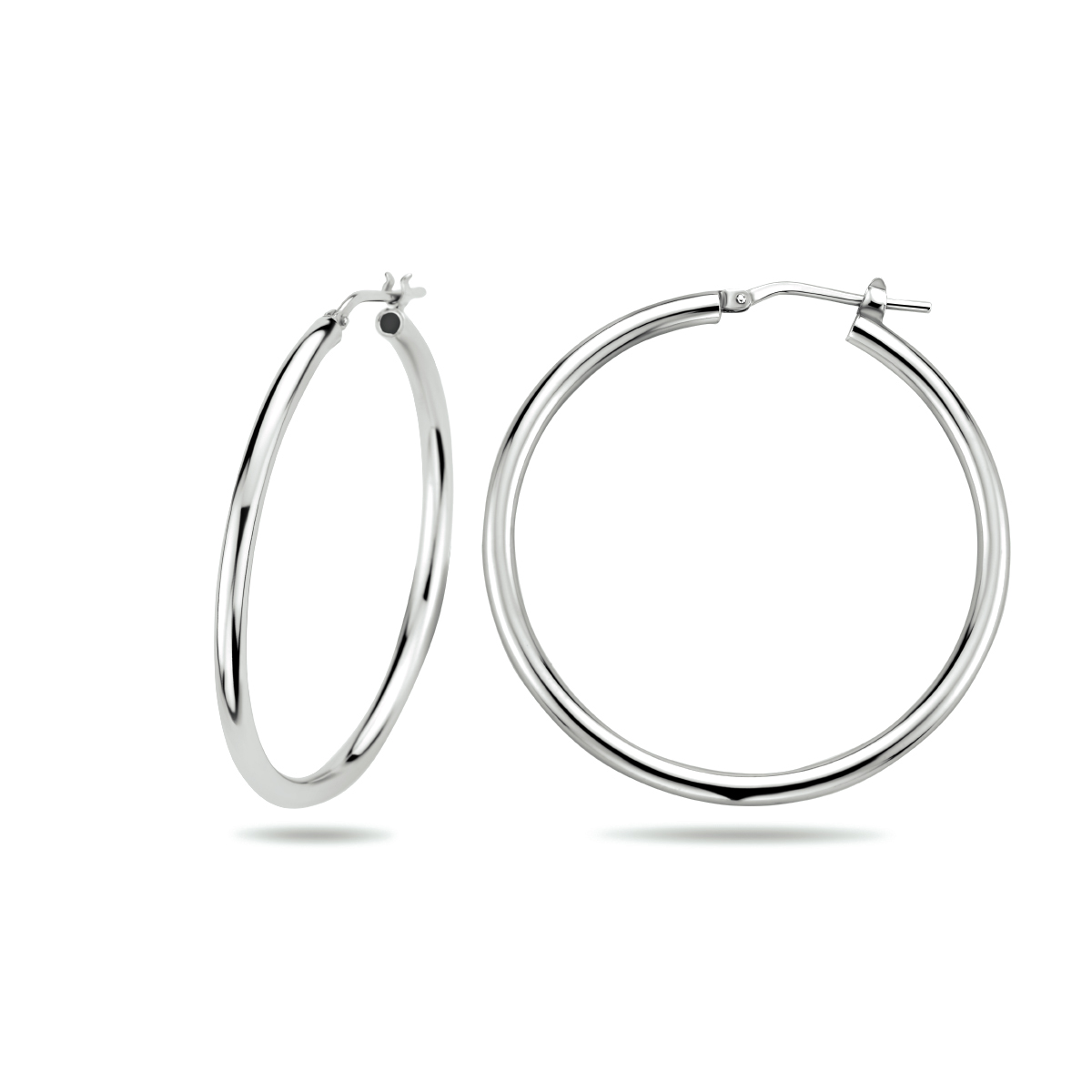oorringen 2,5 mm ronde buis zilver gerhodineerd - Afbeelding 3