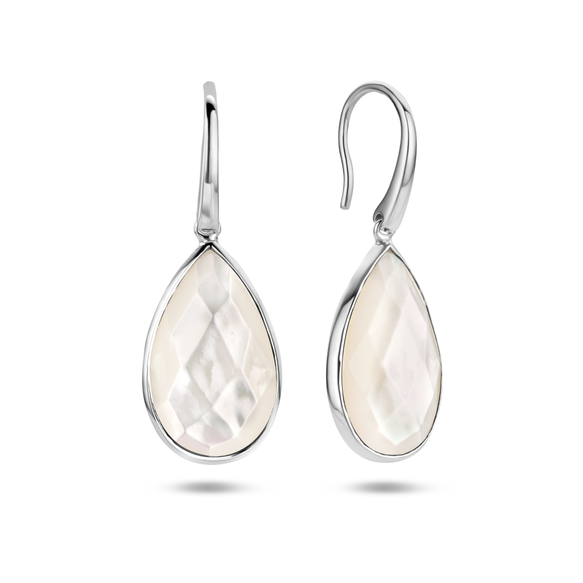 oorhangers parelmoer franse haak zilver gerhodineerd - Afbeelding 3