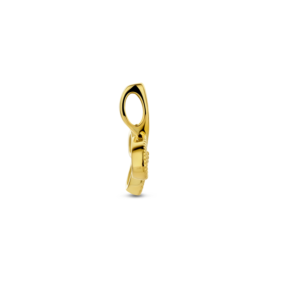 Gouden bladhanger met diamant - Afbeelding 4