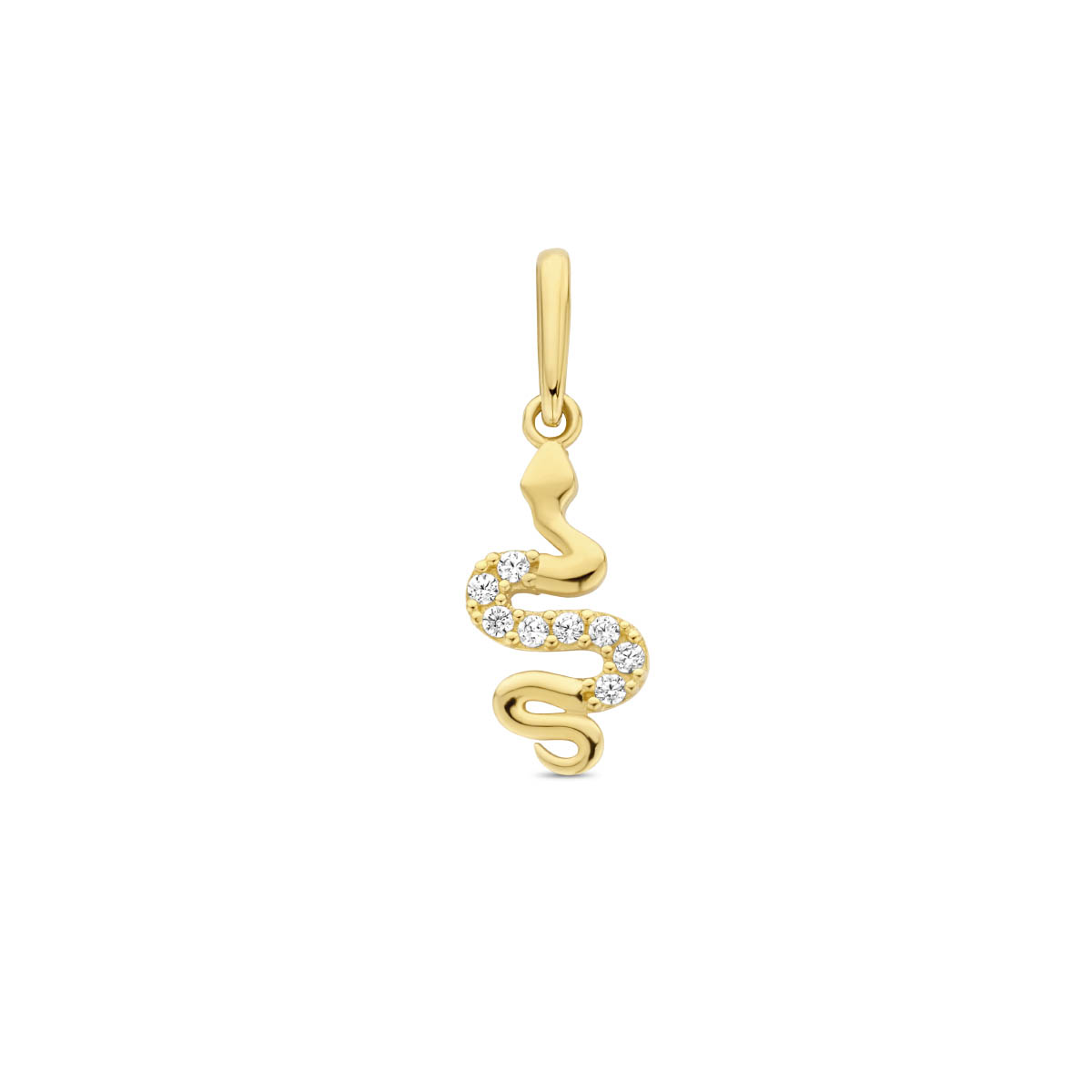 hanger slang zirkonia 14K geelgoud - Afbeelding 3
