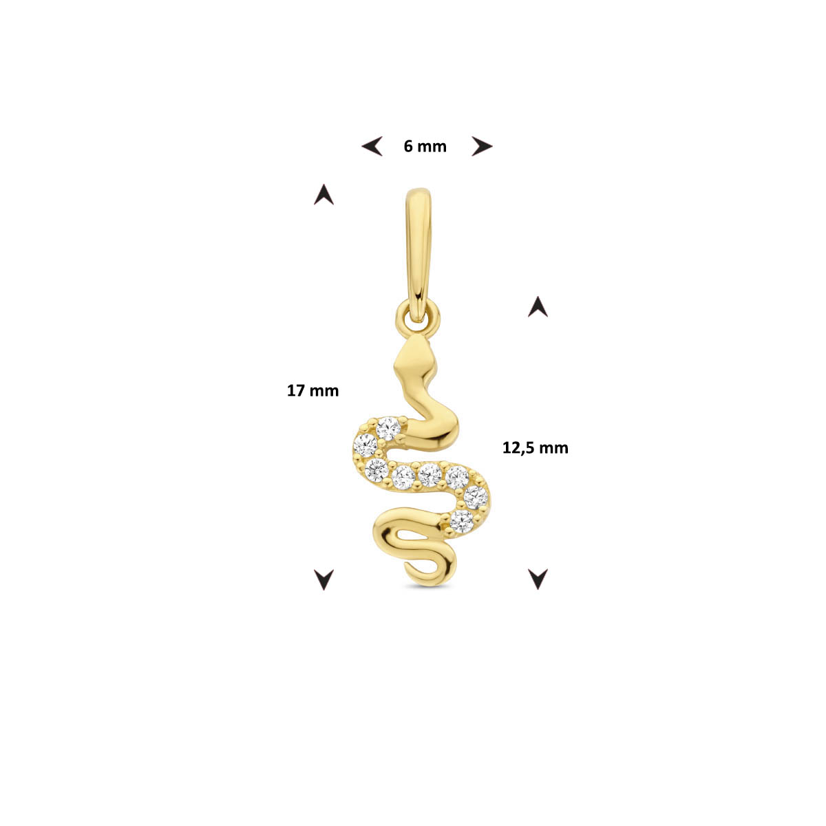 hanger slang zirkonia 14K geelgoud - Afbeelding 2
