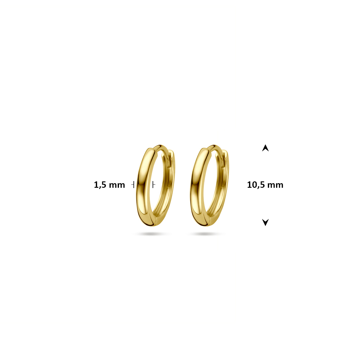 klapoorringen 10,5 mm 14K geelgoud - Afbeelding 2