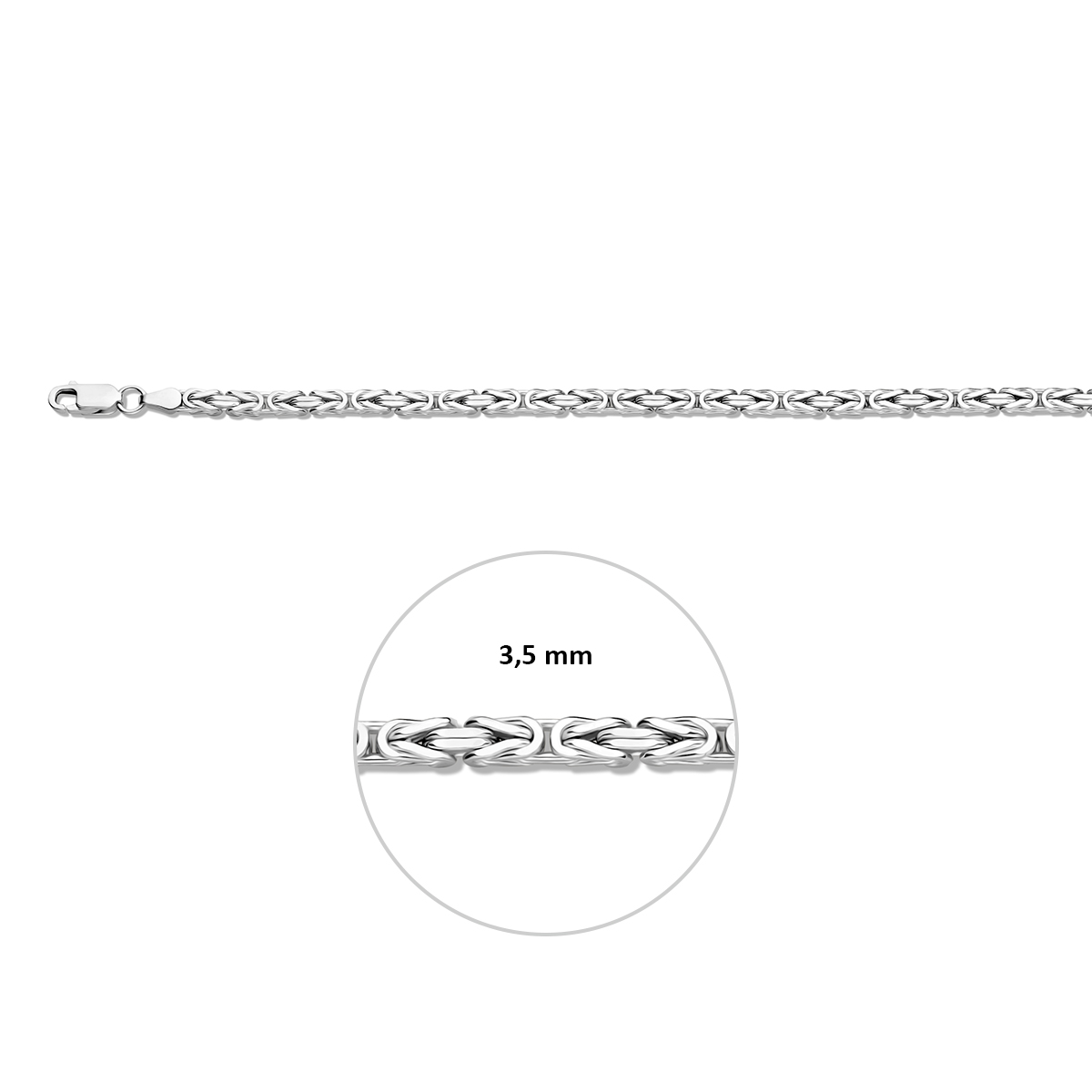 Zilveren koningscollier van 3,5mm - Afbeelding 2