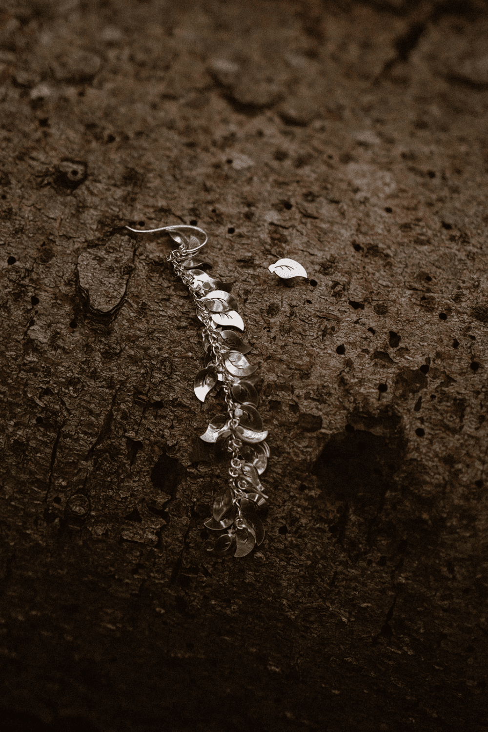 Zilveren oorhanger en oorsteker - Sparkle Leafs