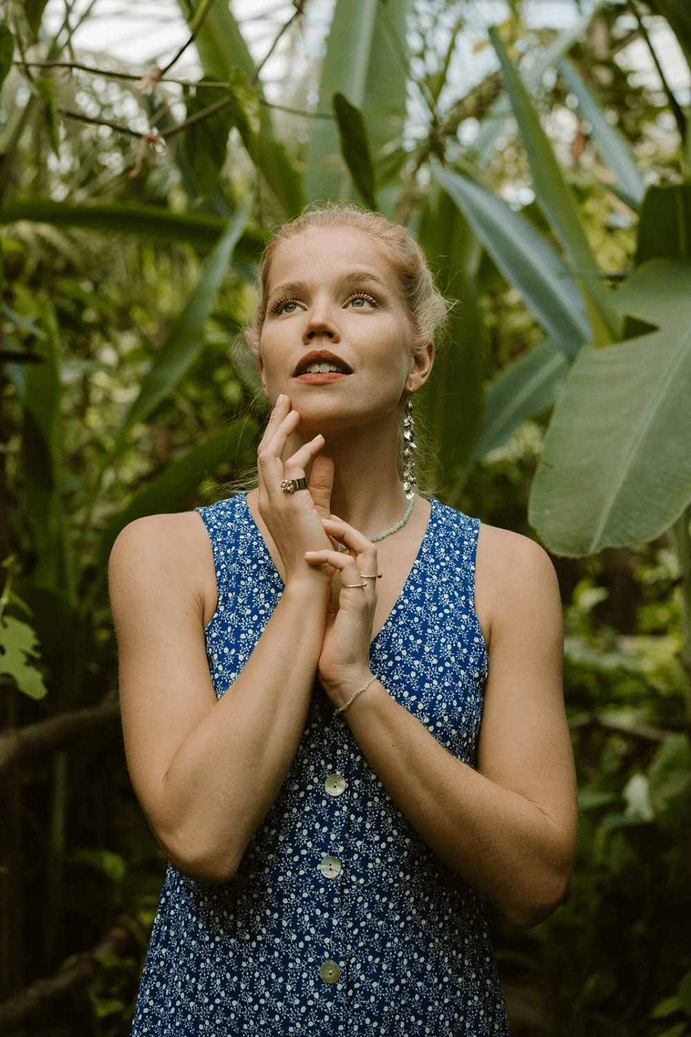 Zilveren oorhanger en oorsteker - Sparkle Leafs