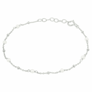 armband parel 16,5 + 2 cm zilver gerhodineerd