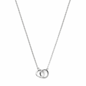 collier rondjes 40 + 4 cm zilver gerhodineerd