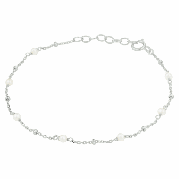 armband parel 16,5 + 2 cm zilver gerhodineerd