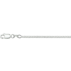 collier gourmette 4 zijdes geslepen 2,1mm zilver wit