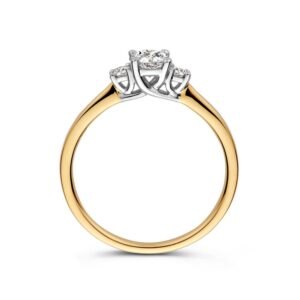 Bicolor ring met lab grown diamant 0,50 crt