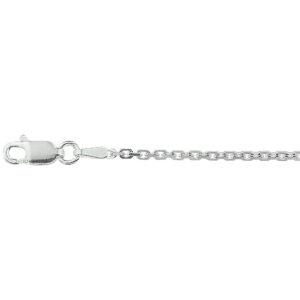 collier anker gediamanteerd 1,6 mm zilver wit