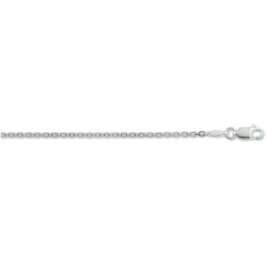 collier anker gediamanteerd 1,6 mm zilver wit