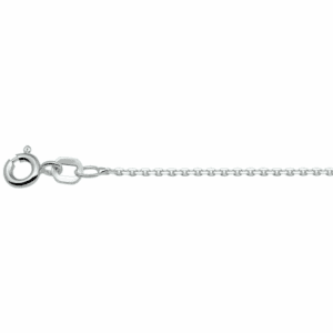 collier anker gediamanteerd 1,1 mm zilver wit