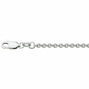 collier anker rond 2,3 mm zilver gerhodineerd