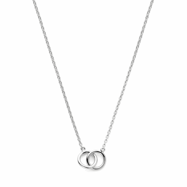 collier rondjes 40 + 4 cm zilver gerhodineerd