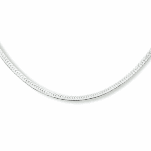 collier slang plat 2,0 mm zilver gerhodineerd