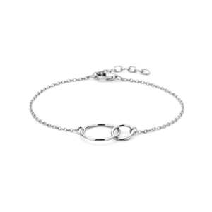 armband rondjes 16 + 2,5 cm zilver gerhodineerd