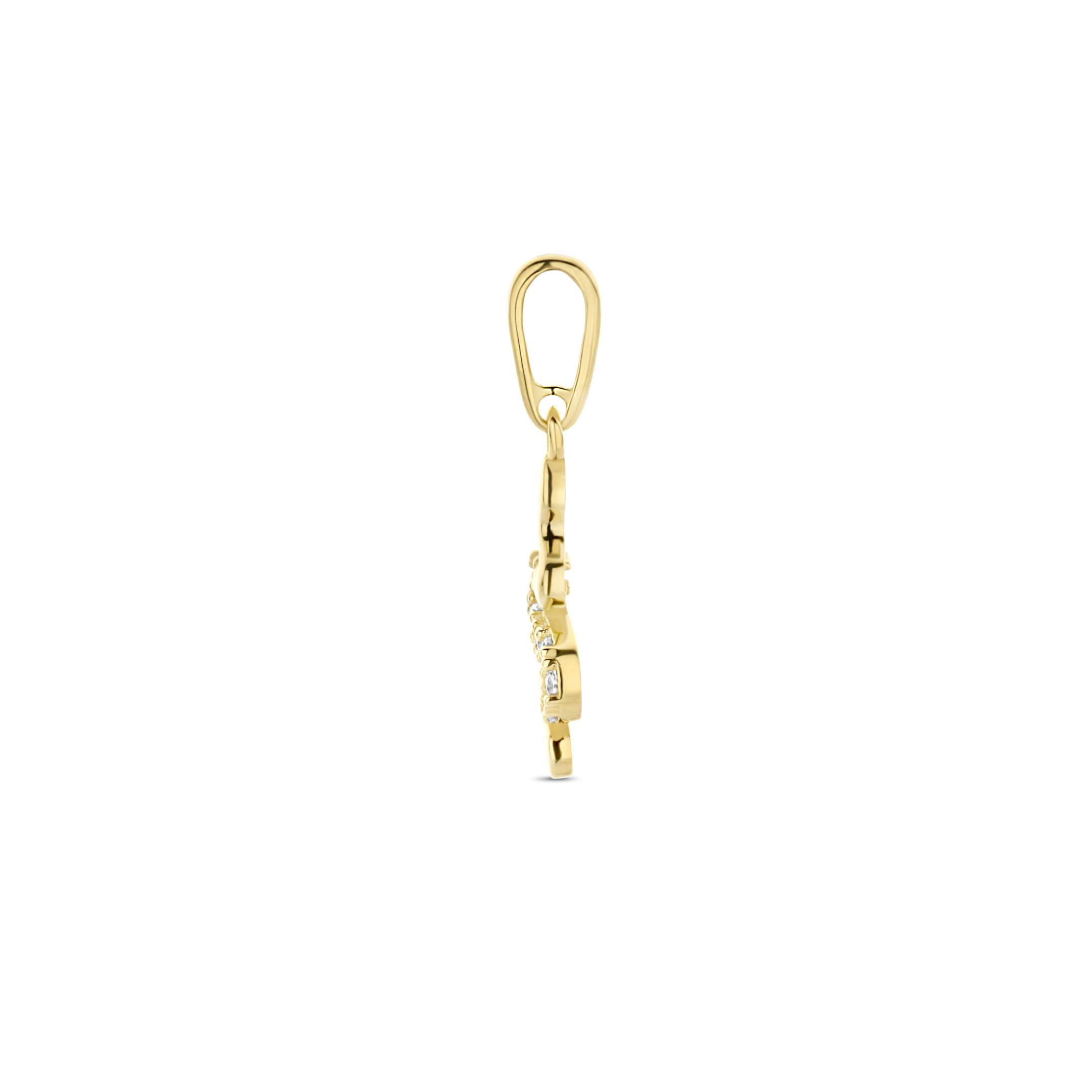 hanger slang zirkonia 14K geelgoud - Afbeelding 4