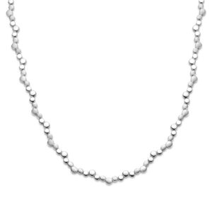 Zilveren collier met gepolijste en gematteerde schakels