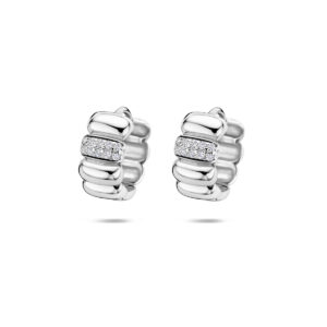 Zilveren klapoorringen met zirkonia 13,5 mm