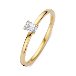 Geelgouden ring met lab grown diamant 0,21 crt